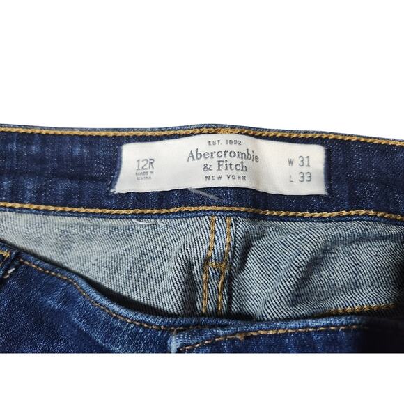 Abercrombie & Fitch Causal Y2K Revival 12R (34x31) Distressed Straight Mid-Rise - Picture 5 of 8